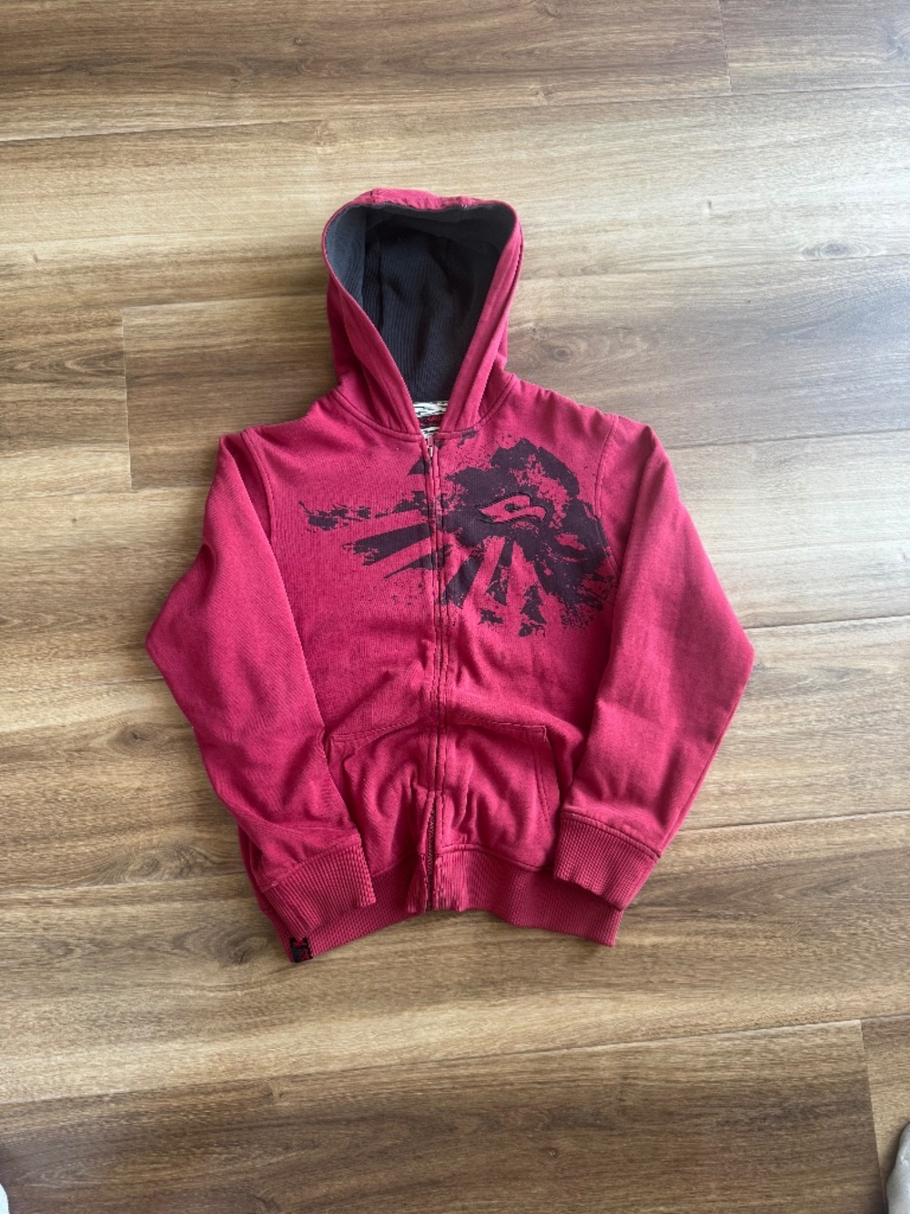 Y2K Tony Hawk Hawk Full Zip Hoodie Red Black Skate Graphic Adult Medium